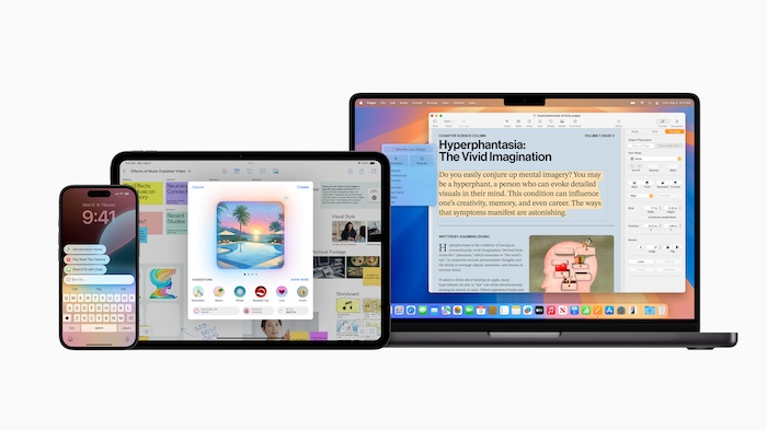 Apple Intelligence features will start rolling out next month with iOS 18.1, iPadOS 18.1, and macOS Sequoia 15.1, with additional features launching in the coming months.