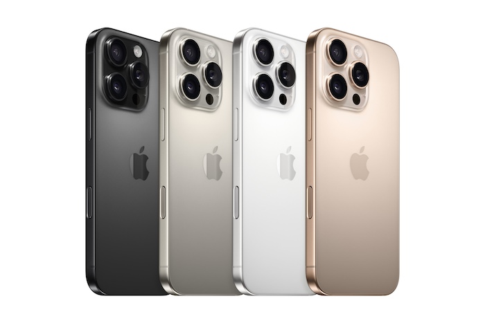 iPhone 16 Pro and iPhone 16 Pro Max will be available in four stunning finishes: black titanium, natural titanium, white titanium, and desert titanium.