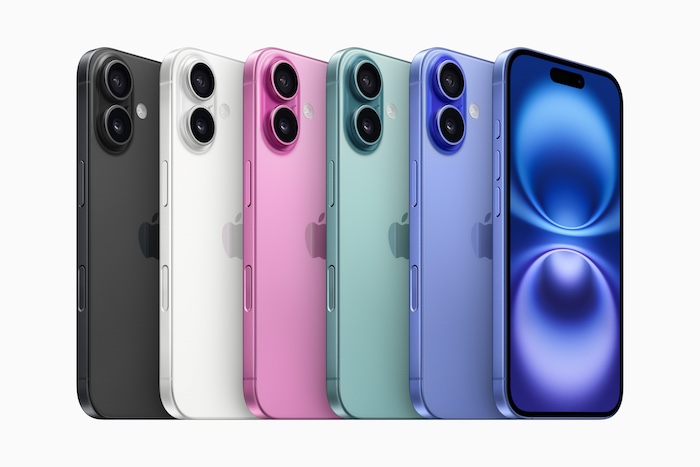 iPhone 16 and iPhone 16 Plus will be available in five bold colors: black, white, pink, teal, and ultramarine