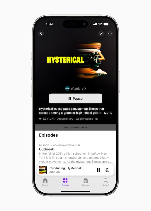 Apple Podcasts names Hysterical the 2024 Show of the Year