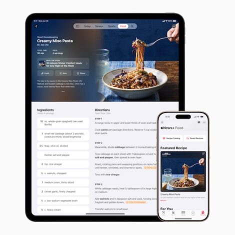 Apple News+ Food will feature tens of thousands of recipes and stories about restaurants, kitchen essentials, and more from the world’s top food publishers.